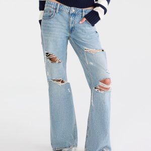 Low-Rise Baggy Flare Jean - Medium Wash