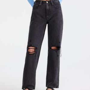 High-Rise Baggy Jean - Washed Black