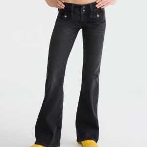 Super Low-Rise Flare Jean - Washed Black