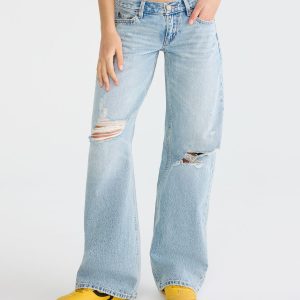 Super Low-Rise Baggy Wide Leg Jean - Medium Wash