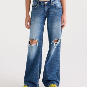 Super Low-Rise Baggy Wide Leg Jean - Dark Wash