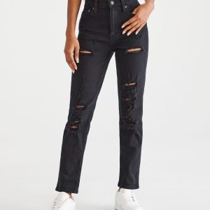 High-Rise Stretch Mom Jean - Black